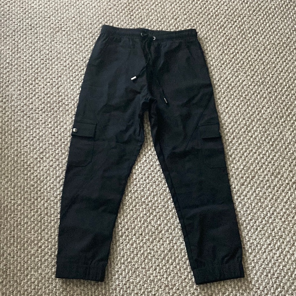 Black drawstring joggers